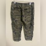 Anthropologie Sanctuary  Cropped Cargo Pull On Linen Camo Pants Camouflage Small Photo 1