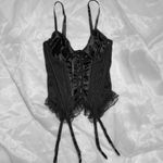 Vintage Seductive Wear by Cinema Etoile Black Satin Lace Corset Bustier L Size L Photo 2