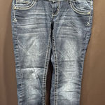 Angels Jeans Blue Ankle Cropped Denim with Whiskering, Size 7 Photo 0