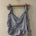 Lush Clothing Lush‎ Womens Blue White Pinstriped Sleeveless Crop Top Size M Photo 0