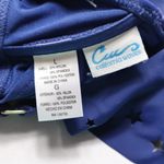 California Waves  Blue Star Eyelet Bandeau Swim  Bralette Bikini Top L Large Photo 4