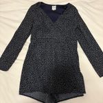 Princess Polly  navy long sleeve polka dot romper Photo 0