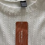SheIn  Cable Knit White Bodycon Dress Size Large NWT Photo 4