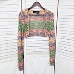 Gabrielle Union Marled Rainbow Knit Shrug Sweater Long Sleeve Multicolor Medium Photo 6