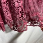 Sheer Lace Floral Tank Top Tunic Dusty Rose Fairy Boho Festival Womens XL Pink Photo 4