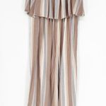 l*space L* Paulina Striped Ruffle Strapless Wide Leg Jumpsuit L Photo 2