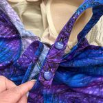 Roxanne Vintage Swimsuit One Piece Sarong Front Purple Blue 12 14 16 38C Photo 4