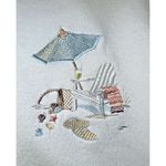 Top Stitch by Morning Sun Sweater Women Size Medium White Embroidered Button Vtg Photo 3