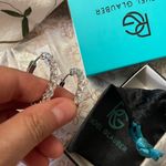 RACHEL GLAUBER Rg 14k Gold Plated Cubic Zirconia Hoop Earrings Photo 3