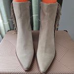 Coconuts by Matisse Booties Ankle Fringe Jane Tan Suede Heeled Boots Casual Photo 2
