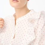 J.Crew Heart Print Ruffled Button Down Shirt Photo 1