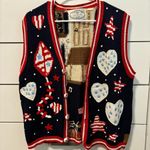 Vintage Eagles Eye 4th Of July / America Vintage Sweater Vest Size L Photo 2