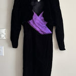 Vintage 80s 90s Roberta Black Dress Jacket SET Party Prom Small Medium Photo 0