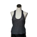 Free People NWOT  High Tide Cable Tank Top Knit Gray Shiny Photo 6