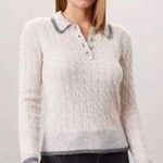 Central Park West Size small Bobbie Polo Sweater Gray Cable Knit Long Sleeves Photo 0
