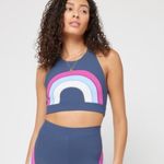 l*space Revolve L* L Chasing Rainbows Crop Top Sports Bra Gray Boho Hippie Sporty Photo 1