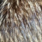 Shaggy faux fur vest animal print ski resort snow Brown Size M Photo 9