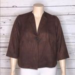 Coldwater Creek  NWT Size 18 Brown & Blue Tweed One Button Sienna Jacket Blazer Photo 0