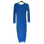 Maje  Fairy Sheer Lace Sheath Maxi Dress Medium Teal Occasion Event Boho Coastal Photo 4
