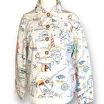 Vintage Graff Petite Jacket Lightweight Nautical Novelty Print White Blue Red Size undefined Photo 0