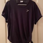 Gymshark Essential Tee Asymmetrical Split Side Knot Tie Black Size Large T-Shirt Photo 0