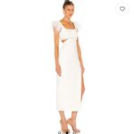 Likely  - Taliah Feather-Embellished Cut-Out Midi-Dress Photo 1