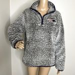 NFL New England Patriots Gray Sherpa Pullover Fleece Photo 0