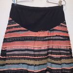 Motherhood Maternity  black colorful layered lace fringe midi skirt Photo 1