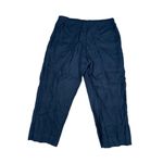 Flax  Linen Pants Black Women’s S Lagenlook Wide Tapered Leg Flowy Zip Button Photo 2