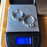 Natural Aquamarine Blue Sapphire Sterling Silver Hoop Earrings Photo 7