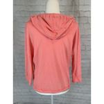 American Eagle  Women's Neon Peach Orange 3/4 Sleeve V Neck Pullover Hoodie S Photo 3