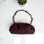 Badgley Mischka Badgley Mischka Wrapped Frame Clutch Plum Shoulder Bag Chain Handle Elegant Photo 2