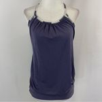 Lululemon No Limits Layered Sports Bra Loose Fit Tank Top Cadet Blue Stripe Sz 4 Photo 4