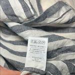 J.Crew  Graphite Gray and White Striped Women’s Linen Shirt with Double Pockets Photo 4