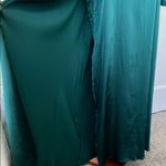 SheIn Lantern Sleeve Surplice Neck Satin Wrap Hem Dress Photo 2