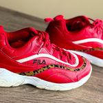FILA  Red Ray Tracer Cheetah Stripe Sneakers Size 8 Photo 1