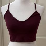 Anthropologie Burgundy Textured Strappy Crop Tank Top Boho Casual S/M Photo 0