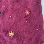 Classic Elements NWOT Vintage  Burgundy Embroidered Floral Beaded Sleeveless Cardigan Vest, size S Photo 9