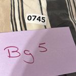 ZARA Tan Beige White Black Stripe Tie Back Top Blouse Shirt Sz L Photo 6