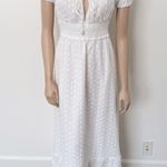 [Billy J] Tania White Eyelet Lace Puff Sleeve Square Neck Midi Dress NWT Size 16 Photo 1