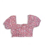 SheIn Floral milkmaid style crop top with puffy sleeves Photo 1