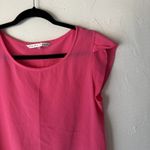 Trina Turk Shirt Womens Medium Pink Beige Silk Sleeveless Colorblock Blouse Top Photo 1