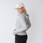 ALBION FIT Albion Zip Up Hoodie Sweatshirt Large Black White Stripe Photo 1