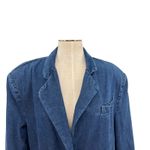 Afrm Agnes Oversized Denim Blazer Jacket Dark Wash Blue Size Medium Photo 3