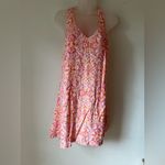 Loft  Sleeveless Printed Swing Dress Size S NWT Pink Orange Yellow Crossback Photo 1
