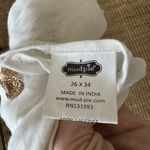 Mud Pie   INFINITY SCARF Elegant White Scarf with Gold Accents Photo 2