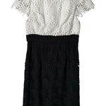 Shoshanna  Floral Lace‎ Sheath Cocktail Dress Short Sleeves Black and White, Sz 6 Photo 0