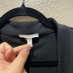 Maurice's  Blazer Jacket Coat Black Ruched Open Front V-Neck Zip Pocket Stretch M Photo 4