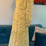 ASTR Women’s  The Label Maxi Dress Green Long Sleeve Off Shoulder L Large Floral Photo 4