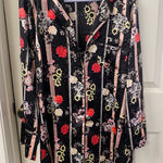 Victoria's Secret  Black Floral Pajama Shirt Dress Photo 0